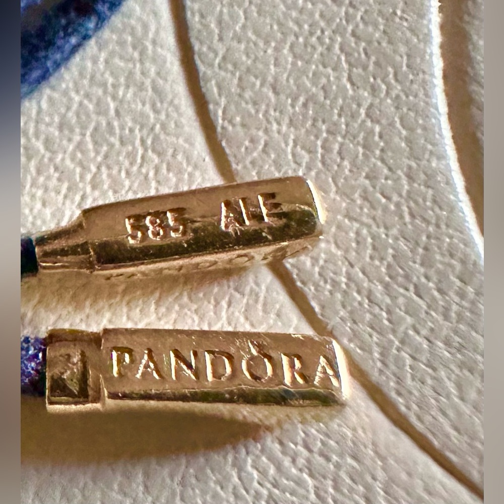 Retired‼️Pandora 14K Gold End Caps Lariat Cord Stamped 585 ALE 100cm‼️HTF & RARE